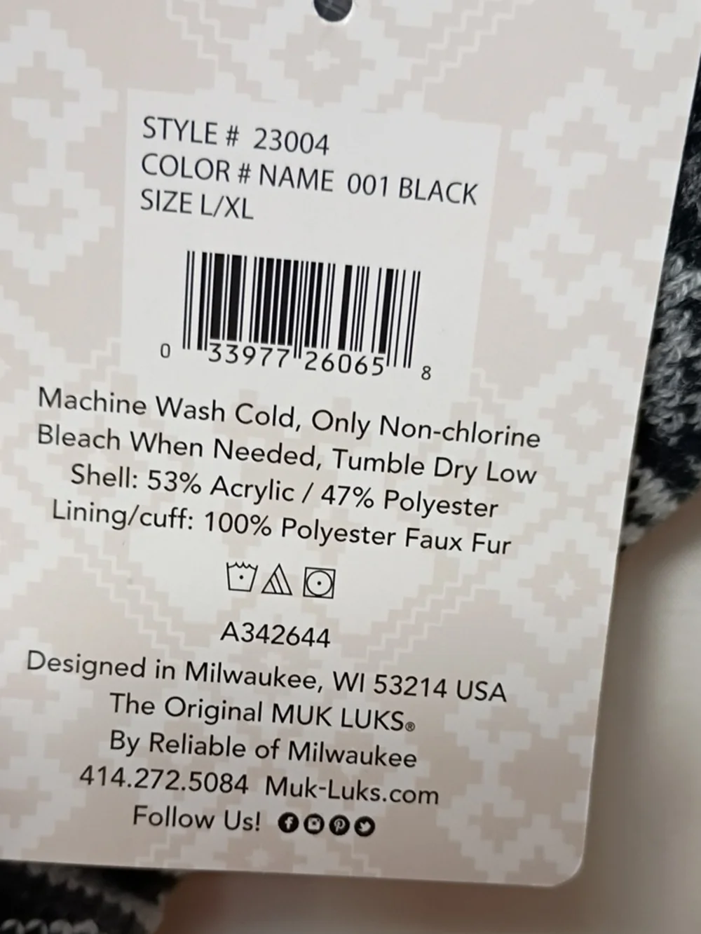 NWT MUK LUKS JOJOBA INFUSED FAUX SHEARLING LINING CABIN SOCKS-BLACK WINTER L/XL